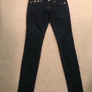 True Religion Skinny Dark Blue Jeans Size 24 New